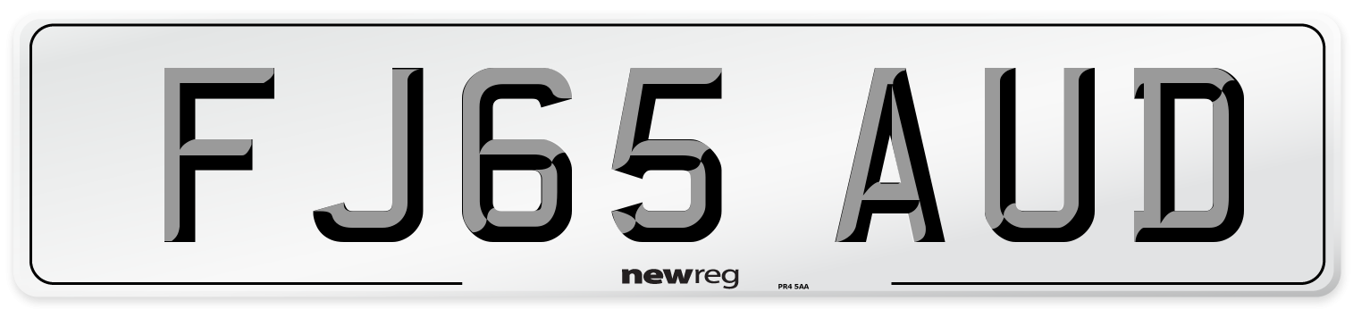 FJ65 AUD Number Plate from New Reg